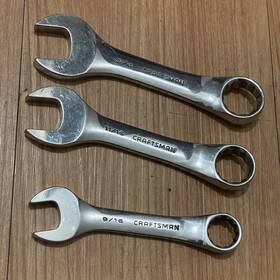 44109 Craftsman 44106 44108 Usa 9/16 Inch 11/16 3/4 Stubby Combination Wrench Full Polish