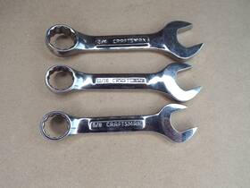 44109 Craftsman 44107 44108 Vtg Stubby Combination Wrench 5/8 Inch 11/16 3/4 Sae Usa Nice Read