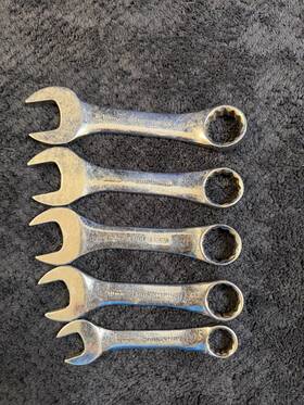 Craftsman 44124 44122 44120 44119 44116 5 Metric Stubby Wrench Set K Series 21mm 20mm 19mm 18mm 14mm Usa