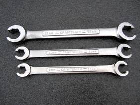 44178 Craftsman 44175 44176 Vintage 3pc Metric Flare Nut Line Wrench Set Made In Usa