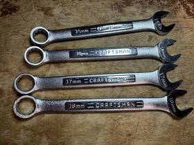 442919 Craftsman 42924 42929 42926 4 Pc V/vv Series Open End Combination Wrench Set Metric 15-18mm Usa