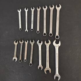 42916 Craftsman 44382 Vintage Set Of 14 Usa Sae 3/8 Inch -3/4 And Metric 8-14mm Combo Wrenches