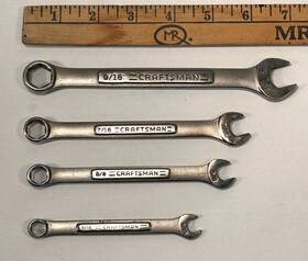 44386 Craftsman 44382 44383 44384 Vintage 5/16 Inch To 9/16 6pt Combination Wrench Set 6 Point Box Made Usa