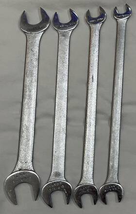 44471-44474 Craftsman Vintage Sae 4pc Thin Tappet Wrench Set -v Usa With Rare 17/32nd Vgc