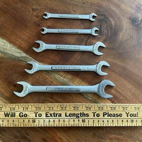Craftsman 44508 44507 44506 44503 44502 Vintage -v- Metric Double Open End Wrench Set Made In The Usa 19mm-6mm