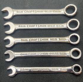 44538 Craftsman 44534 44535 44536 44537 5 Metric Midget Ignition Combination Wrench Set 6mm To 10mm Usa