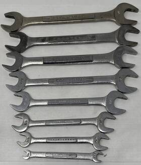 445713 Craftsman Vintage Tools Open End Wrench Set 1/4 Inch 7/8 -v- And -vv- Sae 8-piece