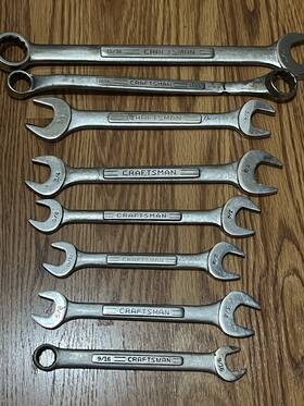 44582-44696 Craftsman Lot Of 8 Wrenches Sae 9/16 Inch - 15/16 Tools Forged In Usa