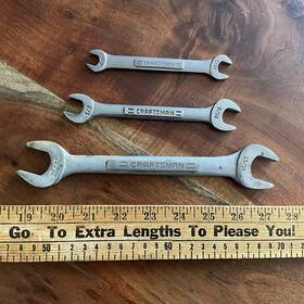 44572 Craftsman 44583 44579 Vintage -vv- Double Open End Wrench Set Sae Made In Usa