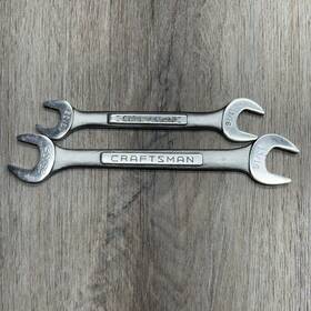 44581 Craftsman 44583 2 Vtg Usa Forged Double Open End Wrenches 11/16 19/32 And 13/16 25/32