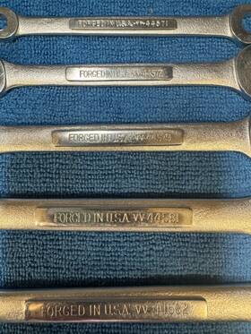 44571 Craftsman 44586 Usa Sae -vv- Double Open-end Wrench Set Of 9 Lightly Used
