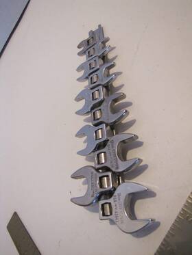 44331-44341 Craftsman 44631-44641 10 Pc Crowfoot Wrench Set Vv 10mm-19mm Usa Used