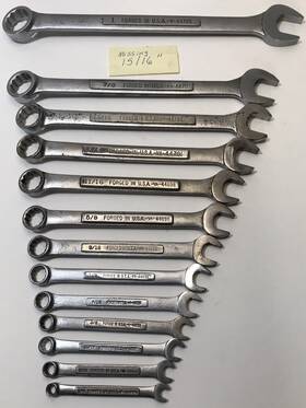 44691-44699 Craftsman 44701 Vtg 13 Pc Sae 12pt Combination Wrench Set 1/4 Inch -1 -va-vv-v No 15/16