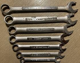 44698-44691 Craftsman Vintage -vv- 7pc Sae Combination Wrench Set 5/16 Inch - 11/16 12pt -usa