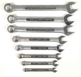 Craftsman 44698 44697 44695 44694 Usa Combination 8pc Wrench Set 12 Point Sae 1/4 Inch - 11/16 Missing 9/16