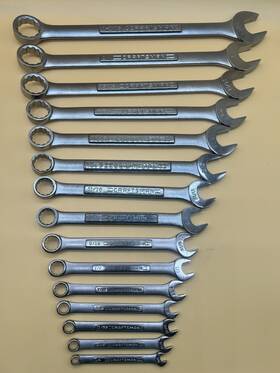 44694 Craftsman 44699 44691 44692 44693 Vintage 15 Pc Sae 12pt Combination Wrench Set 1/4 Inch To 1-1/16 Va Usa