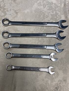 44703-01 Craftsman Wrenches 5 Usa 7/8 13/16 3/4 5/8 9/16 Va Series