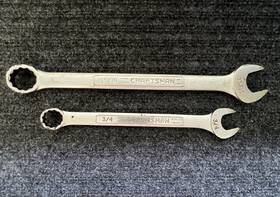 44701 Craftsman 44704 Usa 12pt Combination Wrench Lot Of 2 - Vv 15/16 Inch 3/4
