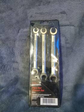 44765 Craftsman Vintage Sears 3 Piece Flare Nut Wrench Set