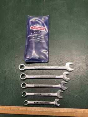 4490 Craftsman Vintage V 5 Piece Sae Combination Wrench Set No. With Pouch