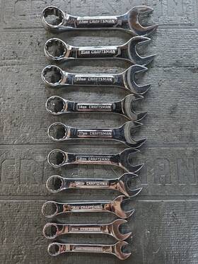 Craftsman 45122-44213 10pc Usa Vv Metric Stubby Combination Wrench Set