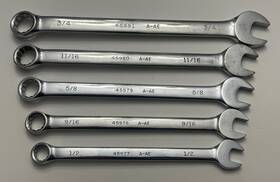 45977-45971 Craftsman 45977 45978 45979 45980 45981 5 Stay 1/2 Inch -3/4 Combo Wrench Full Polish Chrome A-ae