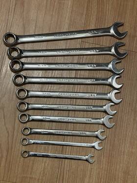 45997 Craftsman 45987 Professional Usa 10pc 8- 18mm Long Combination Wrench Set Full Polish