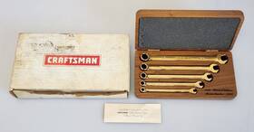 465660 Craftsman Usa 5pc 22k Gold Plated Sae Wrench Set Box 2003 Limited Edition
