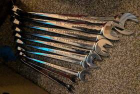 46491-46689 Craftsman 46689-46491 10pc Usa Polish Cross Force Sae Wrench Set 3/8 - 1ft 1/8