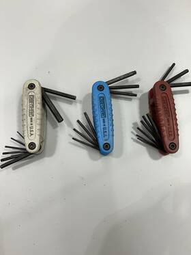 46703 Craftsman 46701 46702 Usa 3pc Folding Hex Torx Key Sets Blue Red Gray Euc