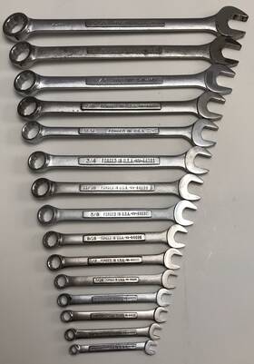 4691-44699 Craftsman Sae Combination Wrench Set 12 Point 15pc 1/4 Inch -1 1/16 -va-vv-v