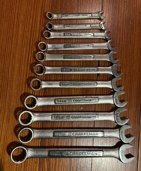 47001 Craftsman Vintage Tools Va Series 11 Pc Metric Combination Wrench Set 7mm-17mm
