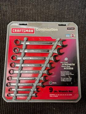47395 Craftsman 47935 Vintage Sears 6 Point Metric 9 Piece Wrench Set Usa