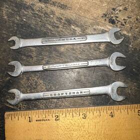 51614 Craftsman 3 Vintage Open End Wrenches 1/4 And 5/16 Inch -v- Series Used