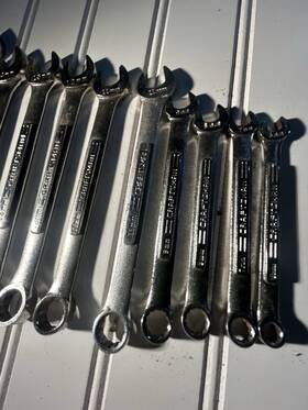 77-42909 Craftsman Usa V And Vv 11 Pc. Metric 6mm-17mm Combination Wrench Set 12 Pt Vintage