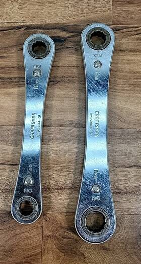 9-43695 Craftsman 9-43595 Vintage Metric Ratchet Wrench #9-43694- 14/16mm And #9-43695- 17/ 19 Mm
