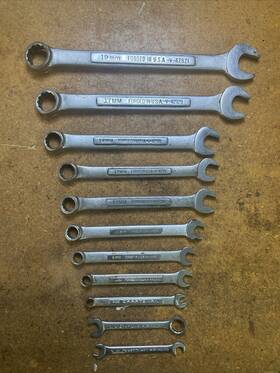9-4986 Craftsman Vintage 10pc -v- Series Metric Combination Wrench Set Usa Plus Extra