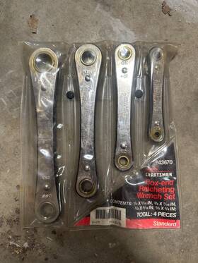 943670 Craftsman Vintage Sears 12 Point 4pc Box End Ratcheting Wrench Set #943670 New