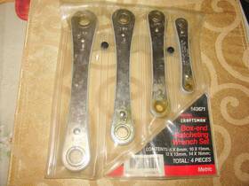 943671 Craftsman Sears 4-pc Metric Ratcheting Box End Wrench Set 6-16mm Usa