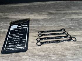 9-4379 Craftsman 94379 Vtg Usa 4pc Sae Ignition Midget Box End Wrench Set In Pouch -v-