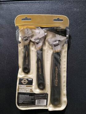 944015 Craftsman 3pc Professional Adjustable Wrench Set Usa 44015 Black/gold