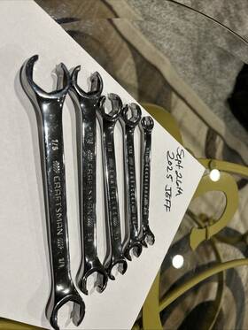 Cmmt-42092 Craftsman Craftsmane Line Wrench Lot 1/4-5/16 7/16-3/8 1/2-916 11/16-5/8 7/8-34 Cmmt 42094