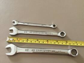 Cmmt-44695 Craftsman 3 Cmmt Series -12 Point - Combination Wrench Lot 1/2 Inch 3/8 And 1/4