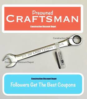 Cmmt72567 Craftsman Used 3/4 Inch 12 Point Sae Ratcheting Combination Wrench Chrome