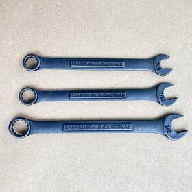 Craftsman Industrial 23645 Set Of 3 Black Oxide Wrench 3/8 Inch 7/16 And 1/2 Forged In Usa