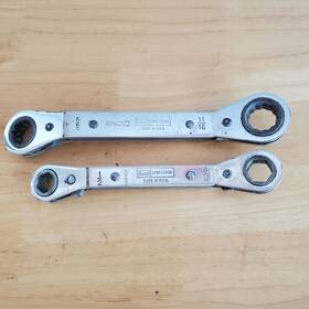 Row2033 Craftsman 2 Pc Sears Usa Ratcheting Offset Wrench Set Read Description