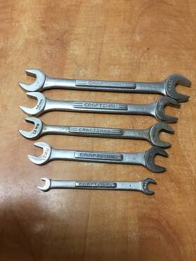 V-44508 Craftsman 44521 44506 44503 Usa Metric Double Open End 5pc Wrench Set 7 9 12-19mm Made