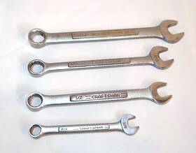 V-44696 Craftsman Set Of 4 Vintage Combination Wrench Forged In Usa 5/8 9/16 3/8
