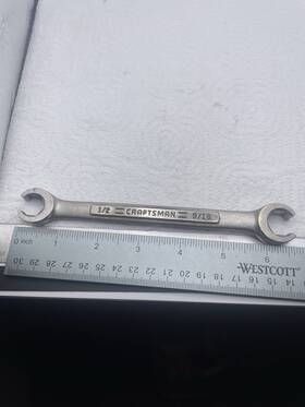 Va-44171 Craftsman Vntg Double End Flare Nut Line Wrench 1/2 Inch X 9/16 Made Usa Va 44171