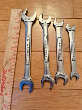 Vv-4458 Craftsman 4 Pc Open End Chrome Wrench Set Vv4458 Series